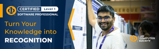banner ad that says turn your knowledge into recognition - Software Professional Certification